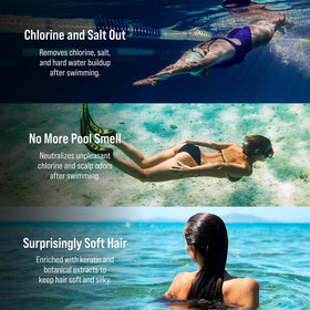SOOO shampoo in shower use, brand showing effective pool residue removal