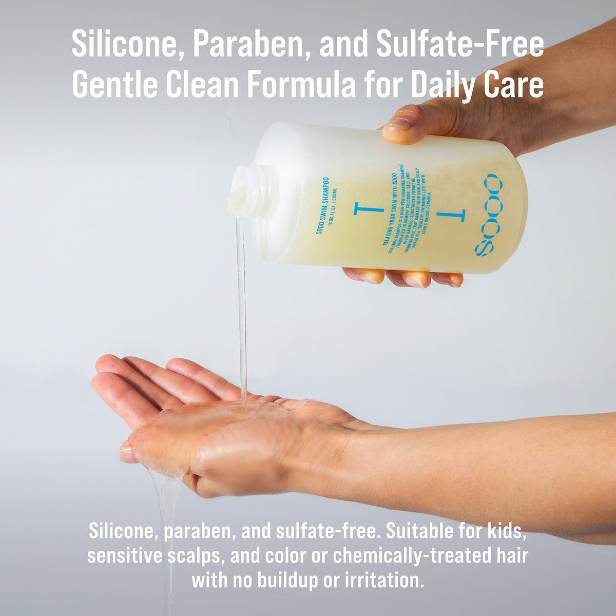 SOOO bottle held in hand to show 16.9 fl oz scale and travel-friendly size