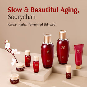Sooryehan toner bottle detail with cap open for quick absorption and prep benefits