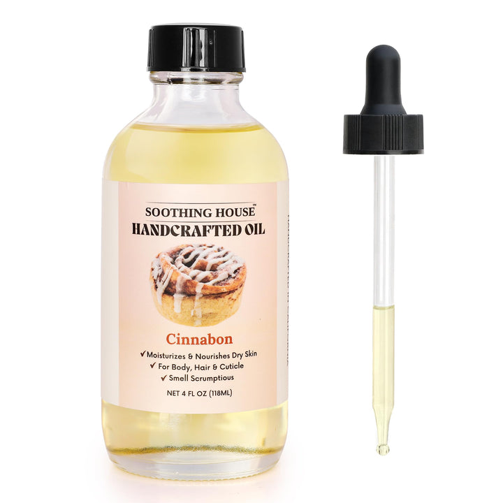 Soothing House bottle front packaging showing warm cinnamon scent benefit