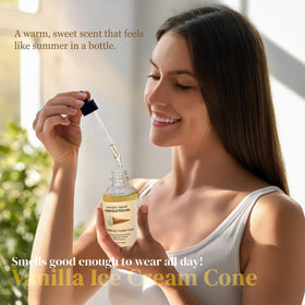 Soothing House close-up of vanilla-scent label highlighting craveable fragrance and clean formulation