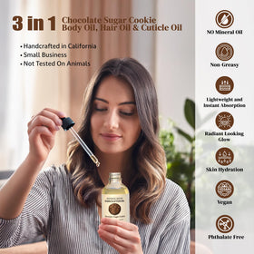 Soothing House applied to hair ends illustrating frizz control and added shine