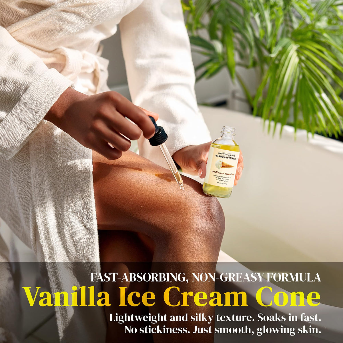 Soothing House with jojoba oil dropper highlighting nourishing ingredient for smooth skin