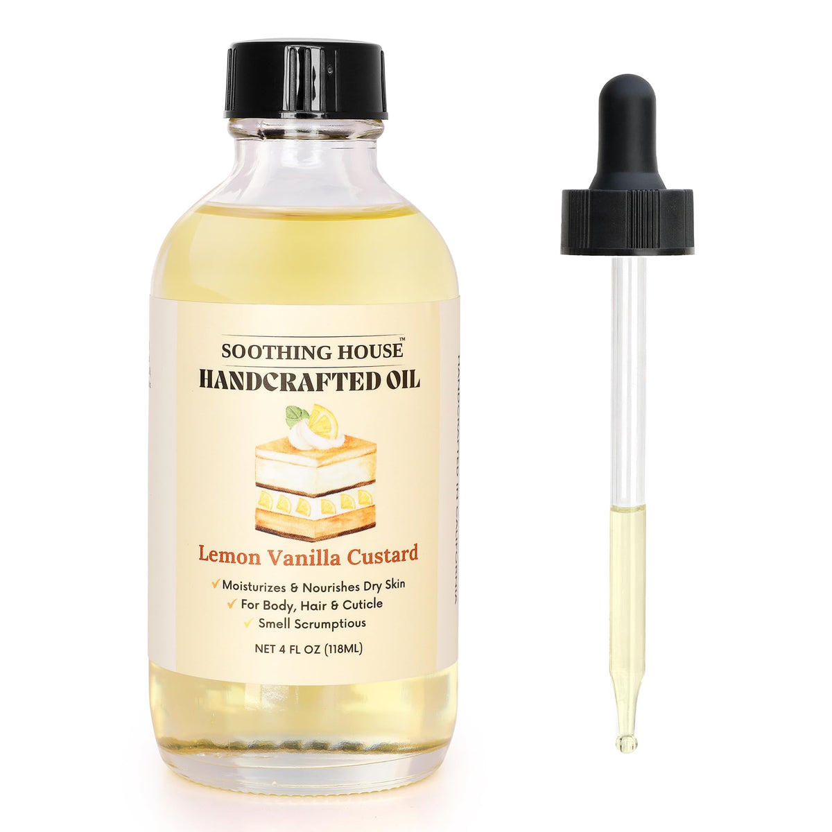 Soothing House front bottle showing label and lemon vanilla scent benefit