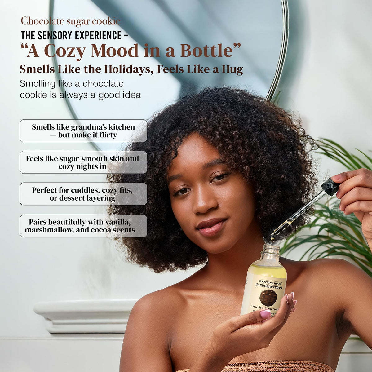 Soothing House texture drop on skin showing lightweight absorption and radiant glow