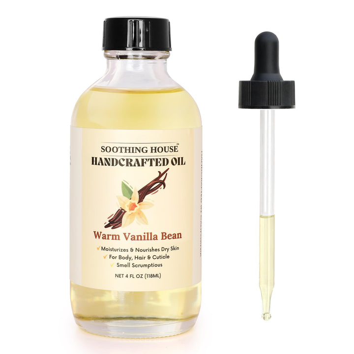 Soothing House front bottle showing product and warm vanilla scent benefit