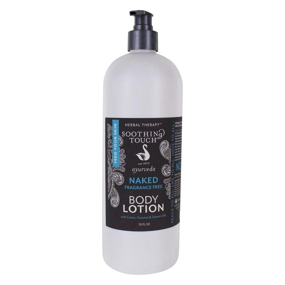 Soothing Touch front packaging showing 32 oz bottle and clear label benefit