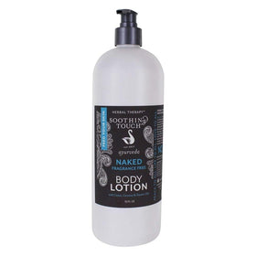 Soothing Touch close-up pump dispensing creamy lotion texture for easy absorption