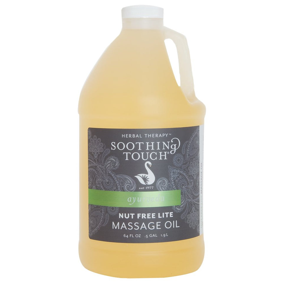 Soothing Touch bottle front view showing oil and moisturizing benefit