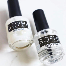 SOPHi primer bottle closeup highlighting brush and easy application