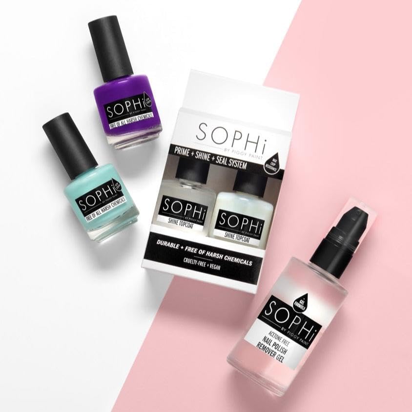 SOPHi bottles beside a coin for scale showing compact, travel-friendly size