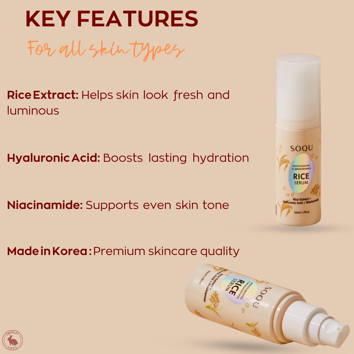 SOQU texture close-up drop illustrating lightweight, fast-absorbing hydration