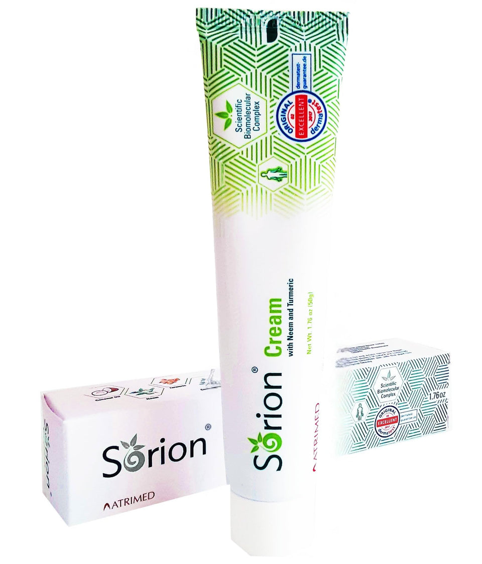 Sorion cream front packaging showing label and natural promise