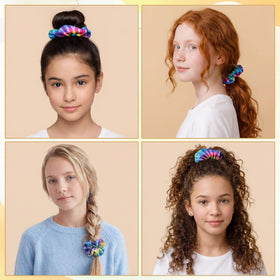 Sosation scrunchie worn in a ponytail illustrating secure hold and comfortable wear