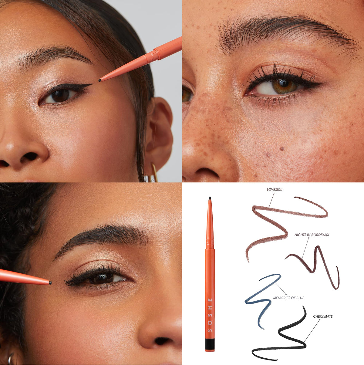 SOSHE Checkmate paired with SOSHE mascara to emphasize enhanced lash definition