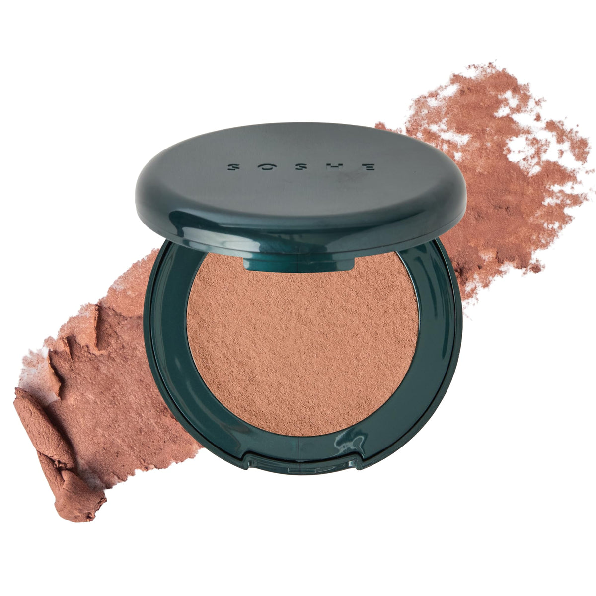 SOSHE compact front view showing Bare Muse shade and clean design benefits