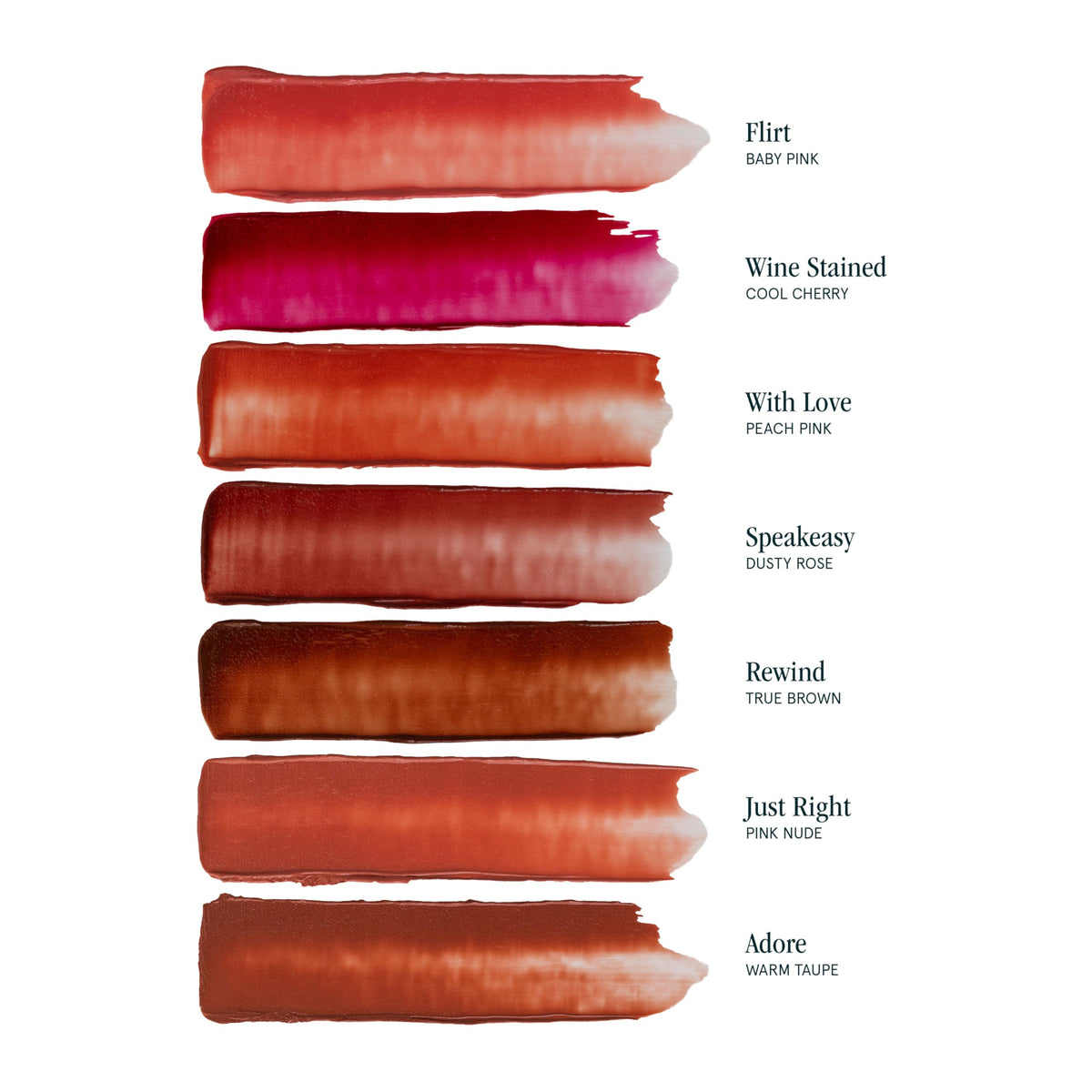 SOSHE Lip Silk ingredients label close-up showing ceramides and vitamin E benefits
