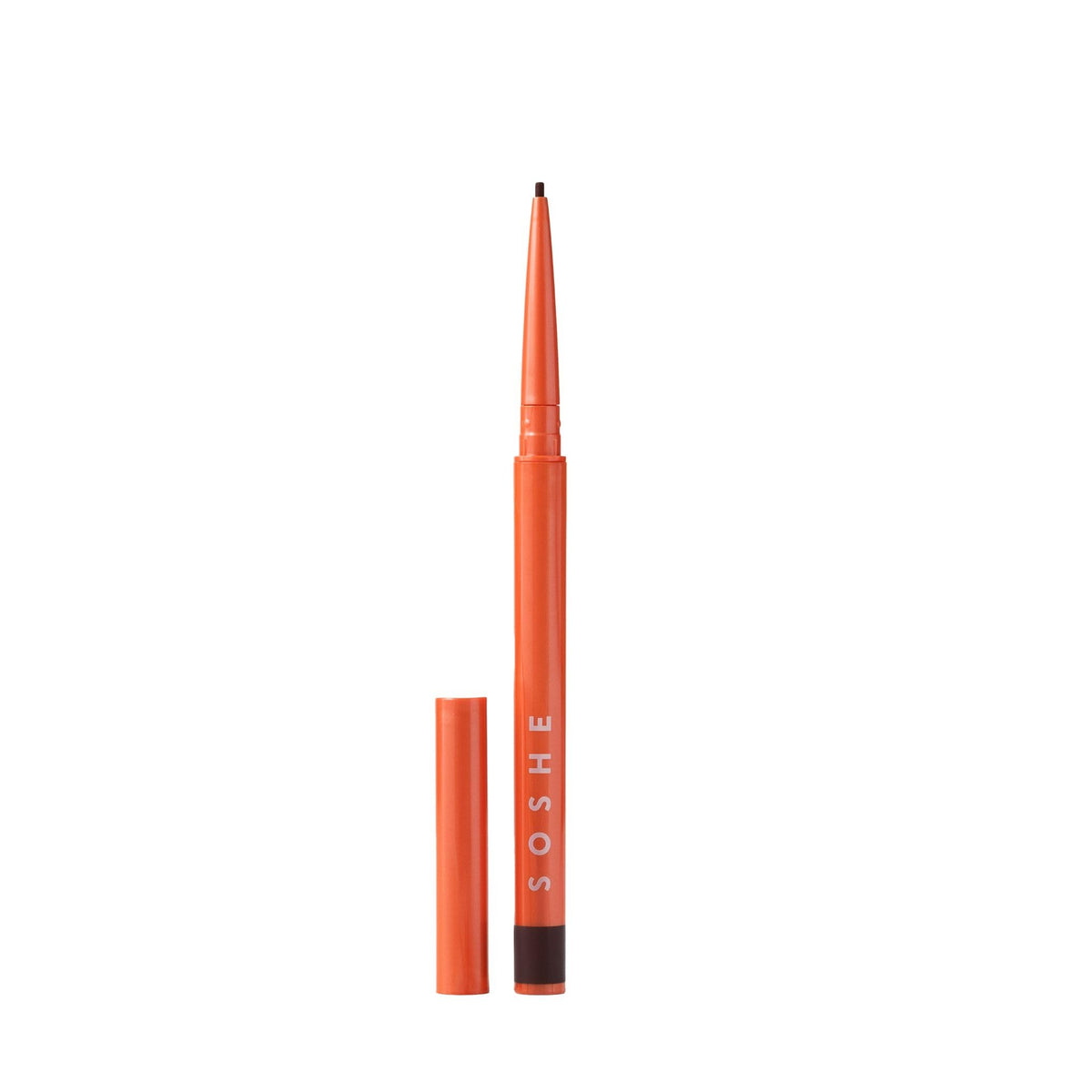 SOSHE eyeliner and refill shown in travel pouch displaying portability and refill convenience