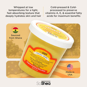 SoShea whipped shea butter texture close-up showing creamy spreadability