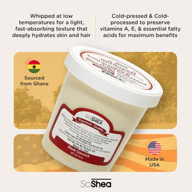 SoShea whipped texture close-up showing airy cream for fast absorption benefit