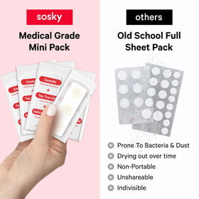 Sosky ingredient graphic with tea tree and centella highlighting soothing benefit