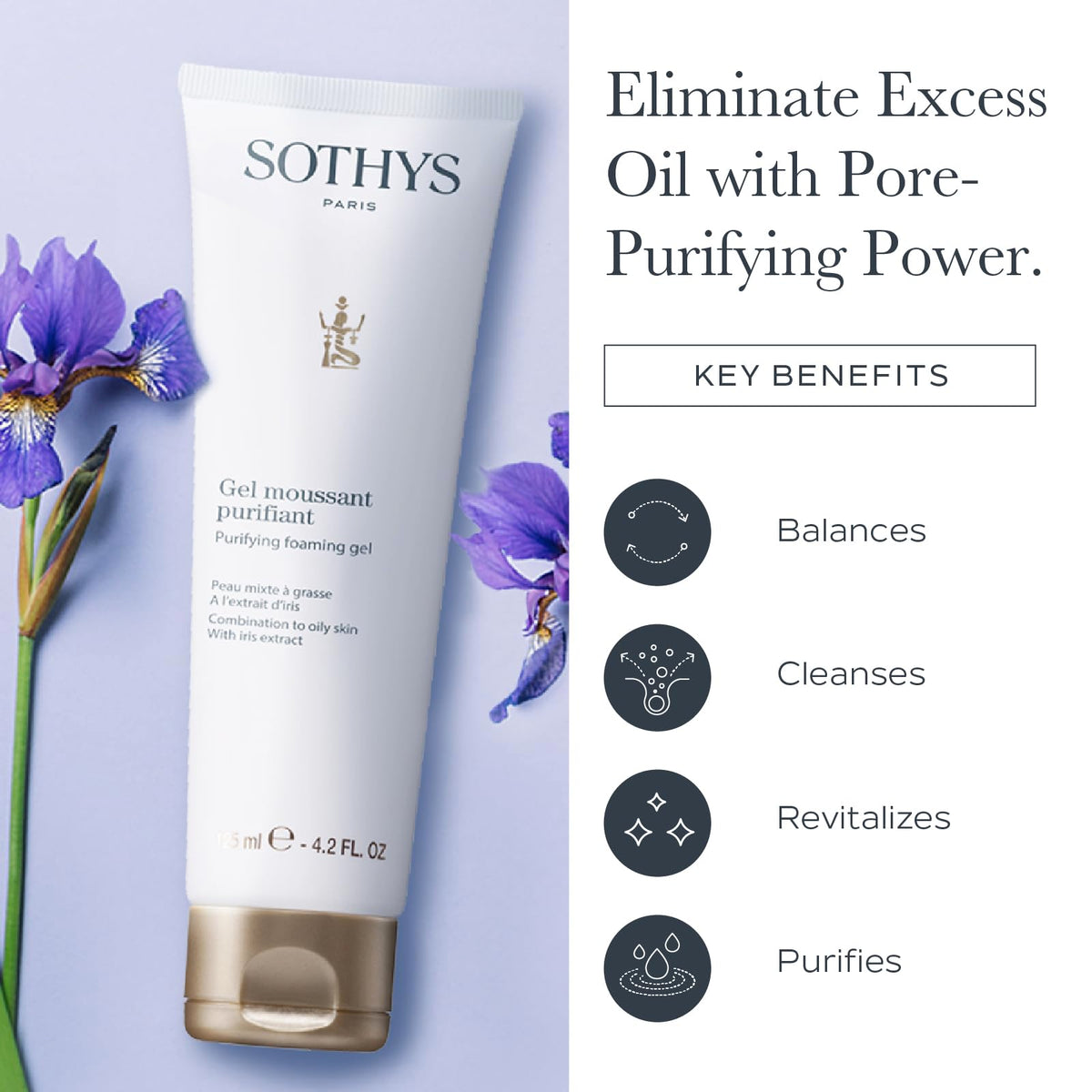 SOTHYS bottle with hand for scale showing compact size and travel-friendly convenience