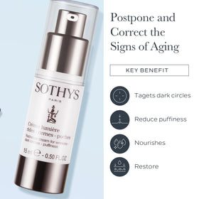 SOTHYS jar beside fingers for size comparison and travel-friendly benefit