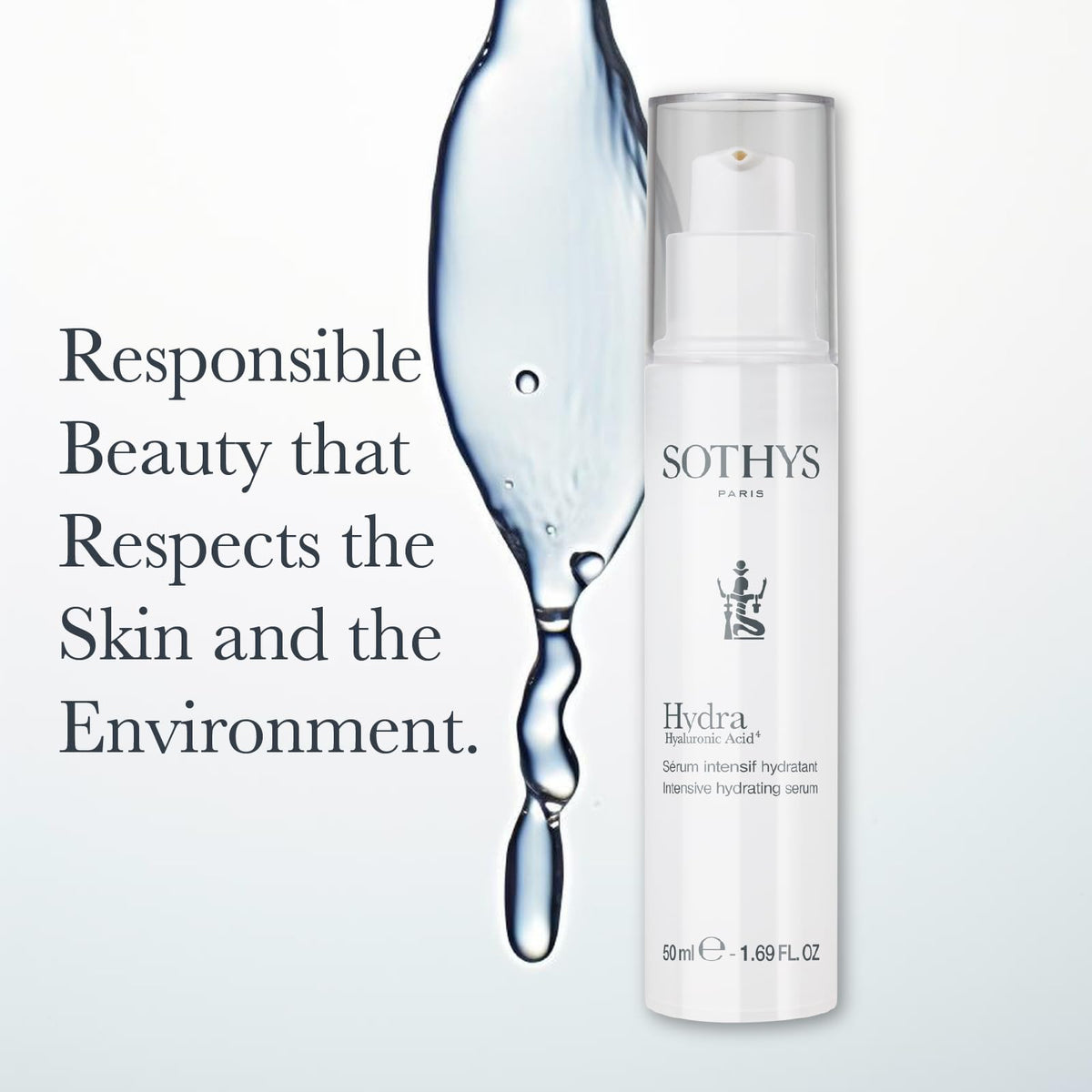 SOTHYS bottle next to common items for scale, clarifies size and travel convenience