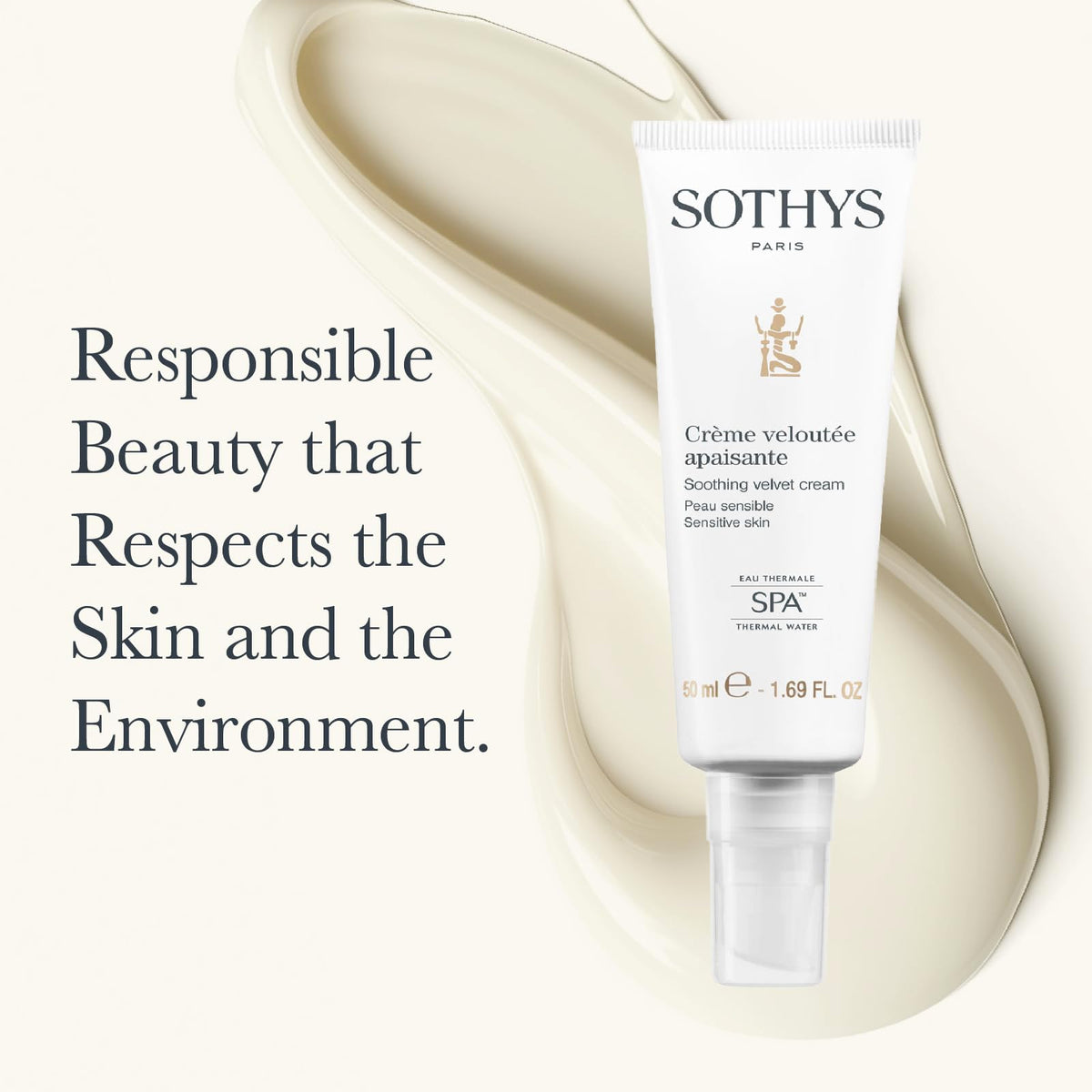 SOTHYS jar on bathroom shelf lifestyle shot conveying daily routine ease