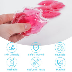 Soulagers lip mask applied to lips demonstrating targeted cooling comfort