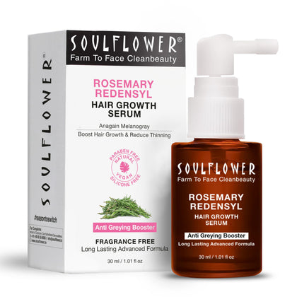 Soulflower front pump bottle showing product and easy application benefit