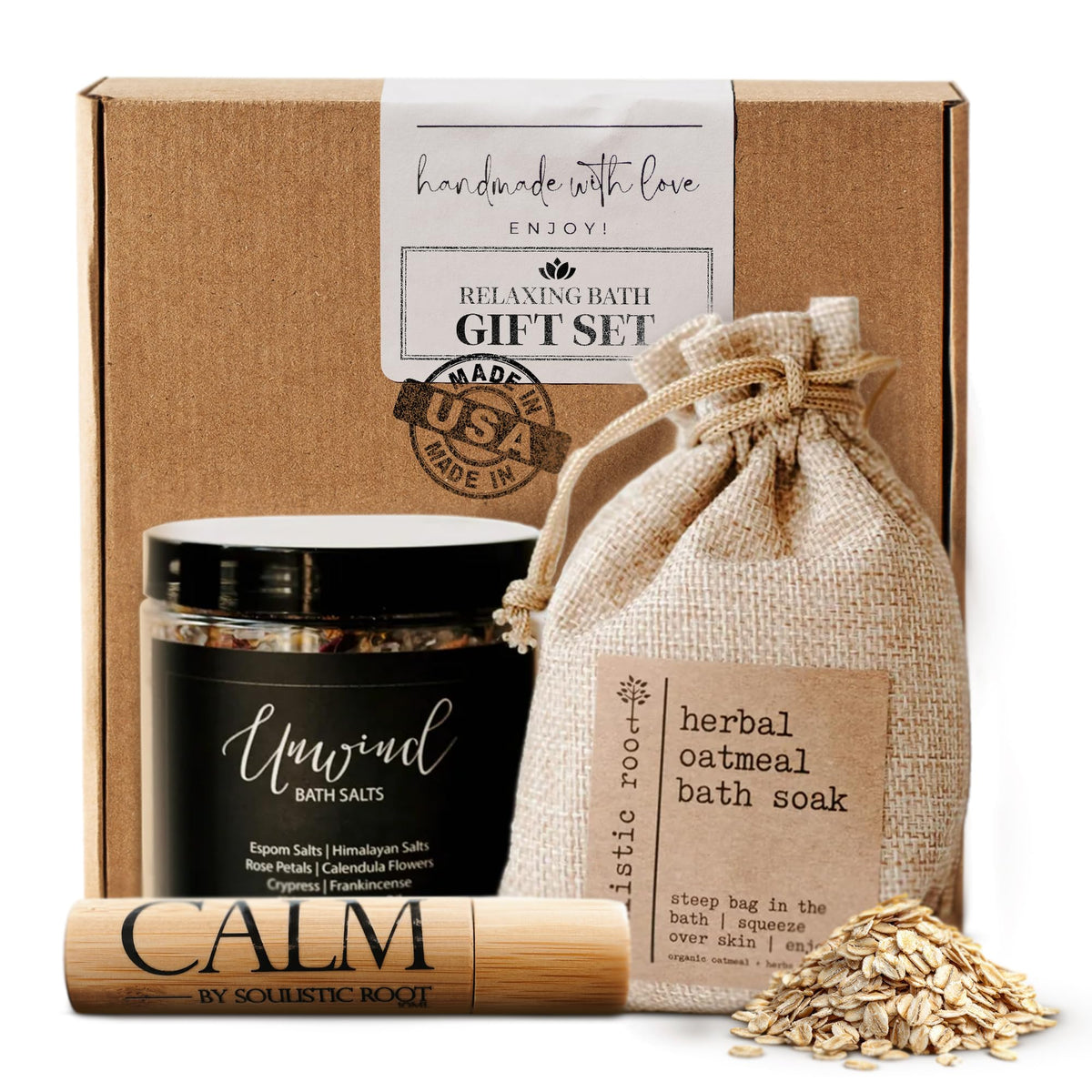 soulistic root front packaging showing premium gift box and contents benefit: elegant presentation