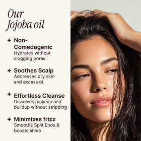 SOULSATION applying oil to hair ends to reduce frizz and add shine benefit