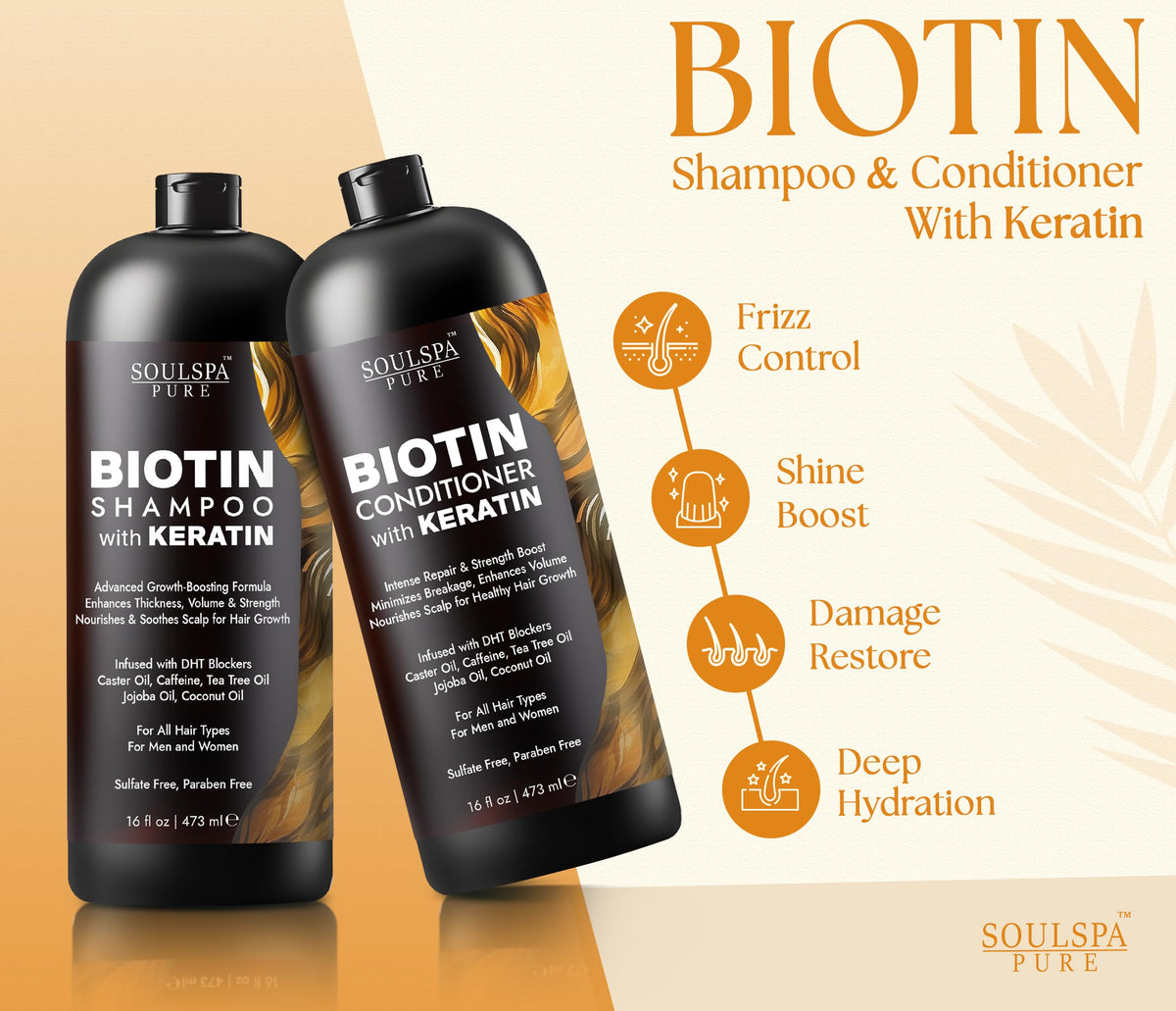 SOULSPA PURE conditioner creamy detail showing smoothing keratin benefit