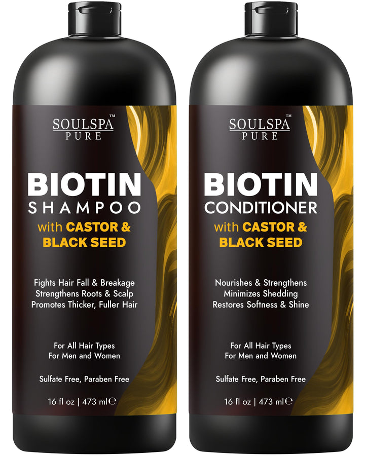 SOULSPA PURE front packaging showing the shampoo and conditioner benefits