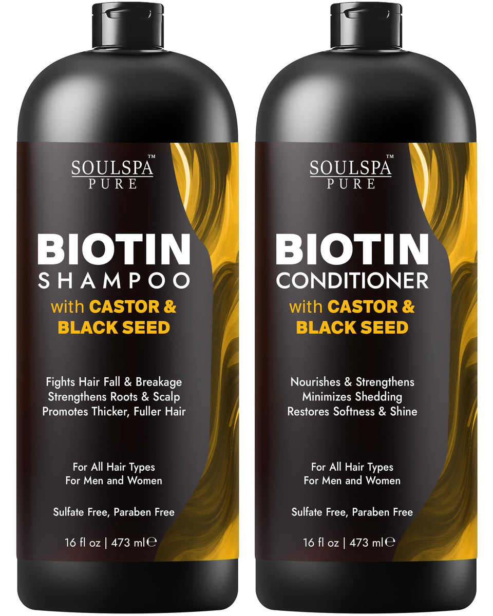 SOULSPA PURE front packaging showing the shampoo and conditioner benefits