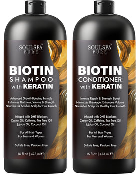 SOULSPA PURE front packaging showing shampoo and conditioner for fuller hair