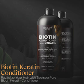 SOULSPA PURE keratin graphic illustrating protein repair and stronger strands