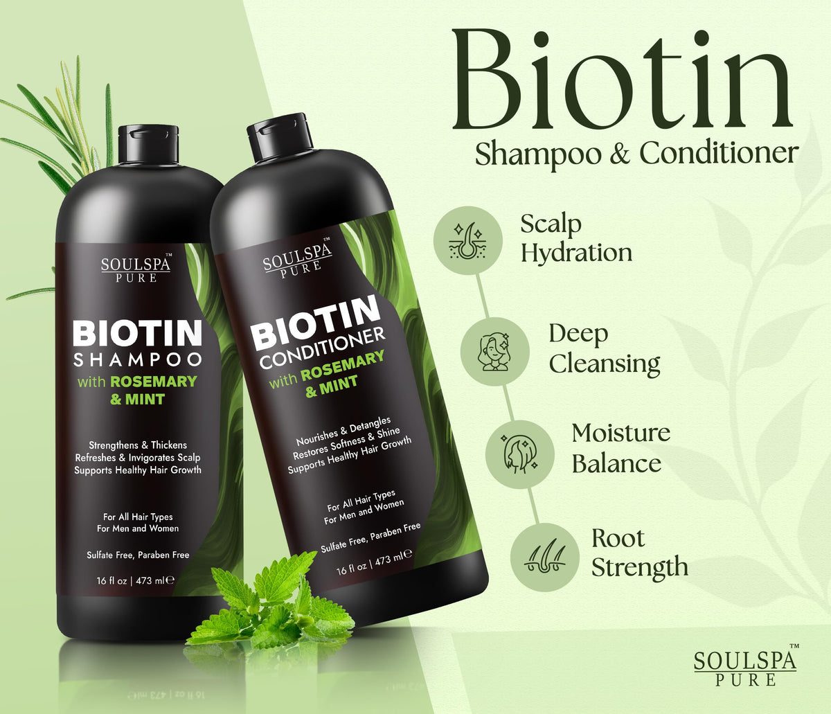 SOULSPA PURE label closeup highlighting botanical ingredients and clarity