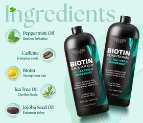 SOULSPA PURE label ingredients detail featuring biotin, peppermint, tea tree