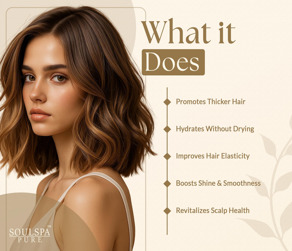 SOULSPA PURE shampoo texture on palm showing lightweight lather
