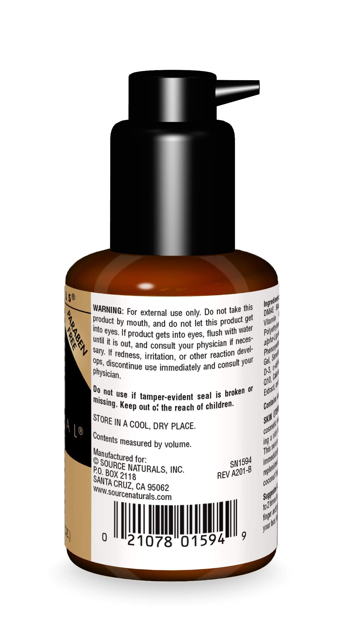 Source Naturals dropper dispensing serum, close-up texture for lightweight absorption benefit