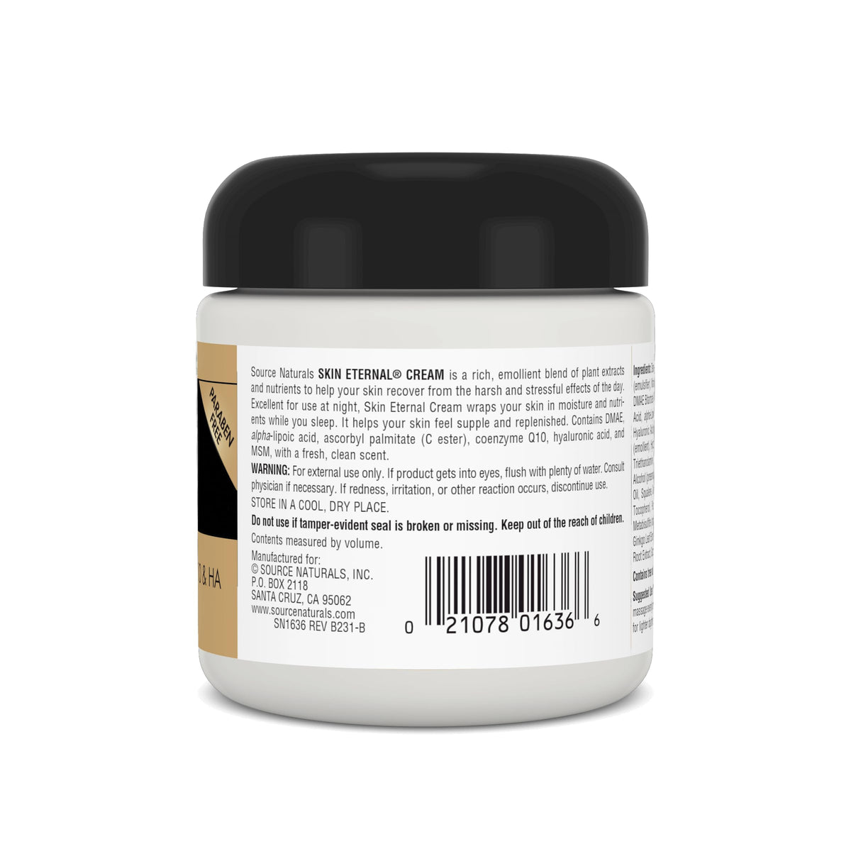 Source Naturals cream texture close-up showing smooth hydration benefits
