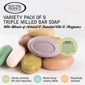 South Of France close-up texture of triple milled soap showing creamy lather