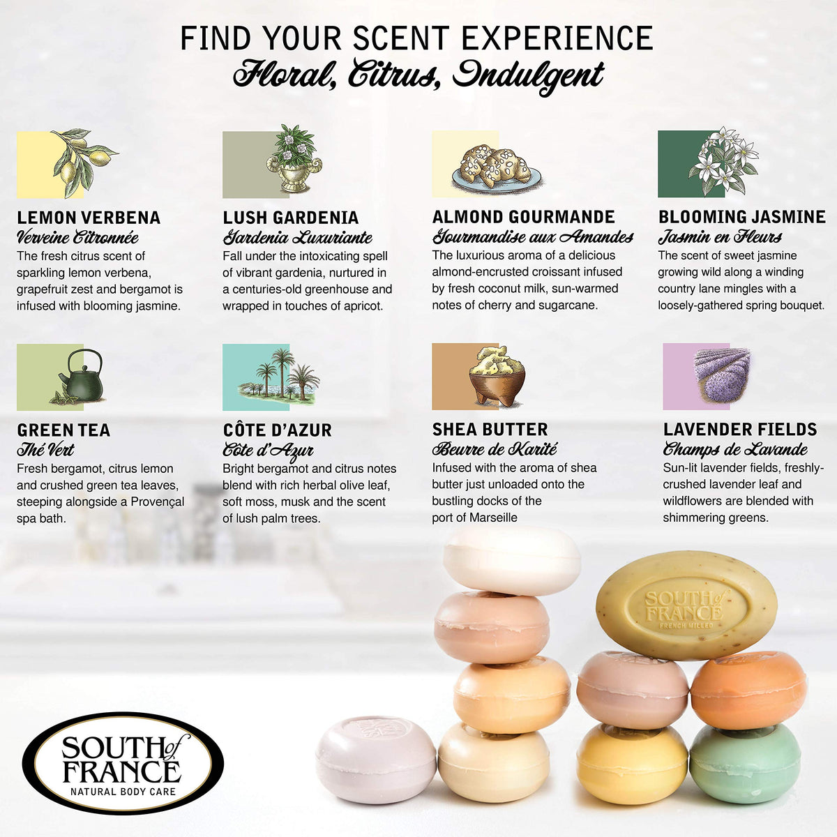 South Of France label and ingredients view showing clear product information