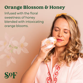 South Of France lather in hand demonstrating rich foam and gentle cleanse