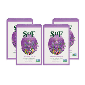 South Of France front packaging showing four lavender fields bars and benefits