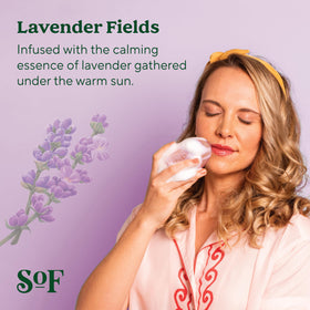 South Of France soap lather in hand demonstrating moisturizing foam benefit