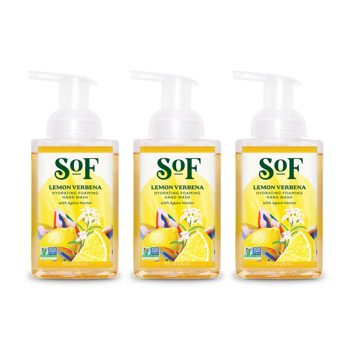 South Of France front packaging showing lemon verbena scent and three-pack benefit