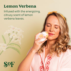 South Of France foamy lather in hand demonstrating moisturizing coconut oil
